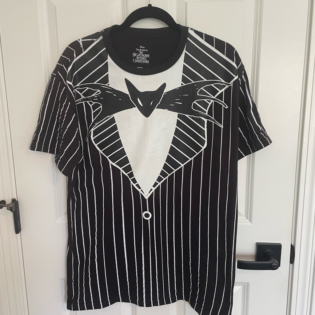 Disney Tim Burtons The Nightmare Before Christmas Blk/White Tshirt Large
